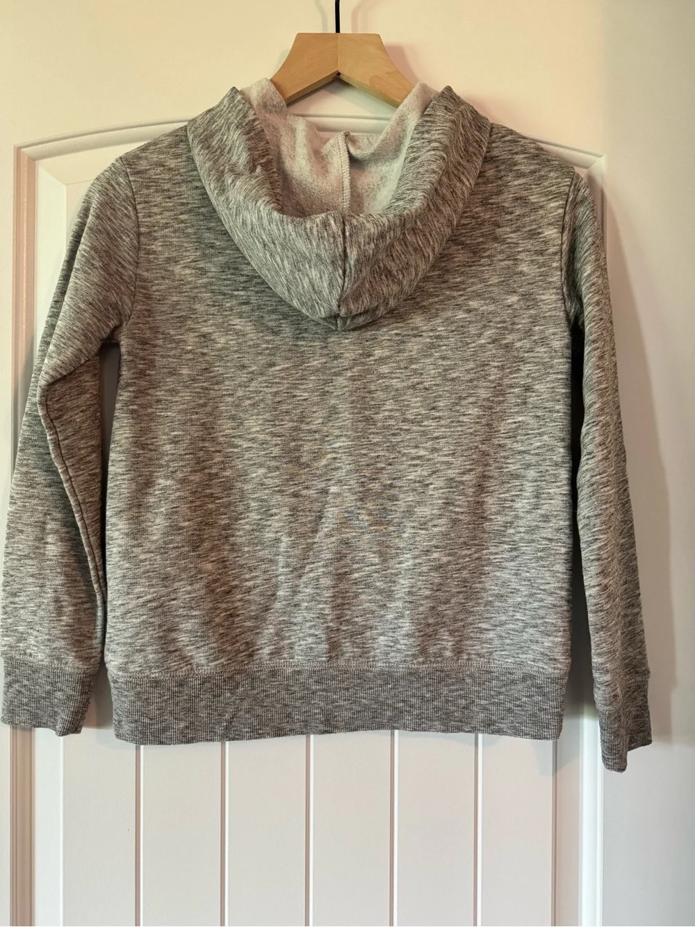 Desigual Gray Hooded Pullover Sweatshirt with White Graphic